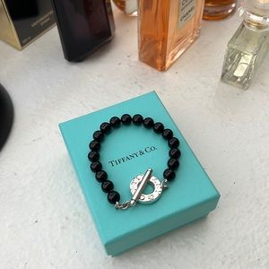 RARE Tiffany and Co Onyx Toggle Bead Bracelet